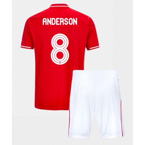 Nottingham Forest Elliot Anderson #8 Replika babykläder Hemmaställ Barn 2025-26 Kortärmad (+ korta byxor)